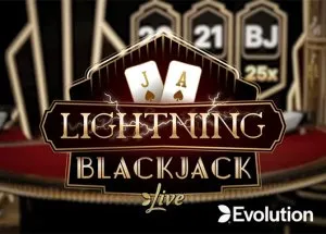 Screenshot of Lightning Blackjack by Evolution