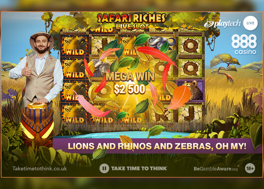 Playtech Presents Safari Riches Live; Made Exclusively for 888Casino